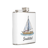 Nautische eengramige kolf met zweefboot heupfles (Rechts)