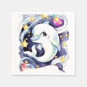 Nautische eenvoudige kinderdolfijn Verjaardag Servet (Voorkant)