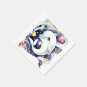 Nautische eenvoudige kinderdolfijn Verjaardag Servet (Hoek)