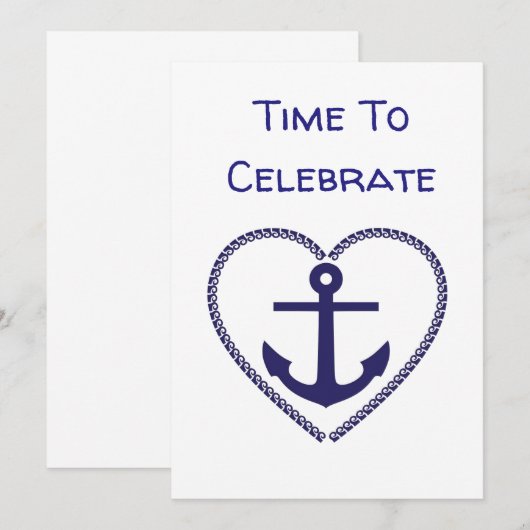 **NAUTISCHE EN LAKE-STIJL** ELKE UITNODIGING VOOR  (Voorkant / Achterkant)