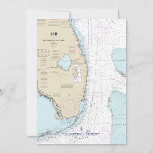 Nautische #Engagement Party | Zuid #Florida Kaart (Achterkant)