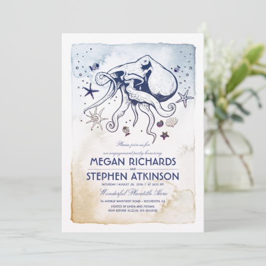 nautische engagementspartij van de octopus kaart (Staand voorkant)