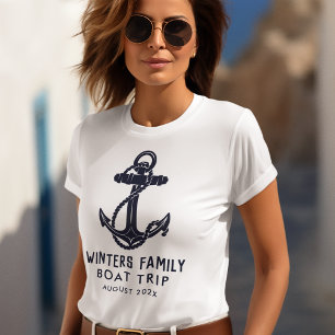Nautische Familie Boottocht Marine Blauw Anker Cus Tri-Blend Shirt