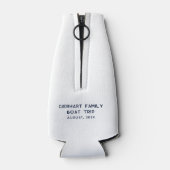 Nautische familie boottocht strandfeest gepersonal flesjeskoeler (Achterkant)