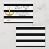 nautische faux-anker van goudfolie | Luierscheur Informatiekaartje (Voorkant / Achterkant)