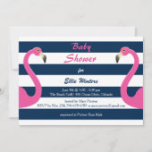 Nautische Flamingo Baby shower Uitnodiging (Voorkant)