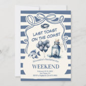 Nautische fles en ballonnen Coastal Bachelorette Kaart (Voorkant)