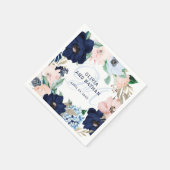 nautische flora | Monogram bruiloft Servet (Hoek)