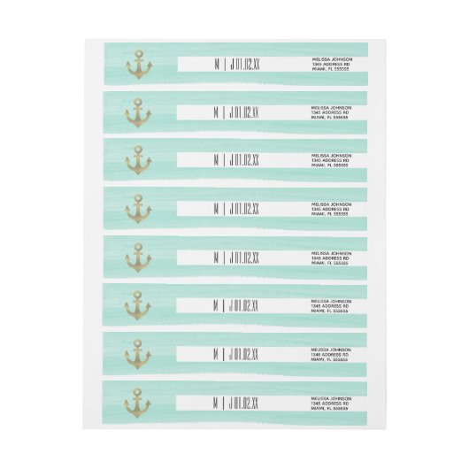 Nautische Folie Beach Faux  Gold Waterverf (Vel)