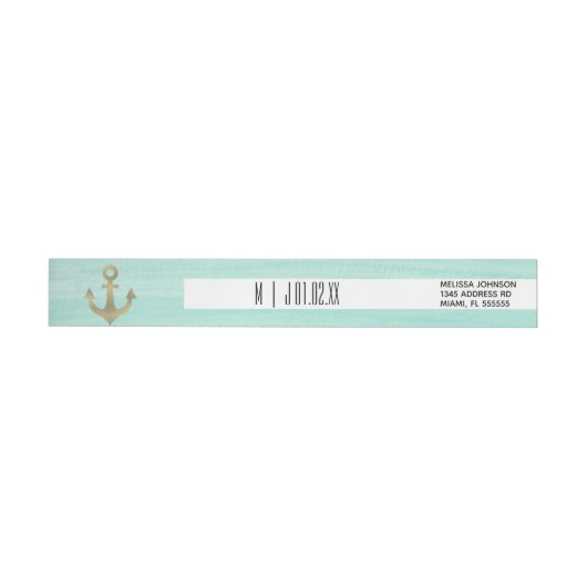 Nautische Folie Beach Faux  Gold Waterverf (Individueel)