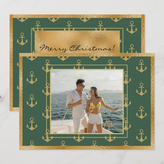 Nautische Foto Ankers Kerstkaart (Voorkant / Achterkant)