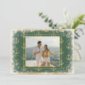 Nautische foto groene kerst Kerstkaart (Staand voorkant)