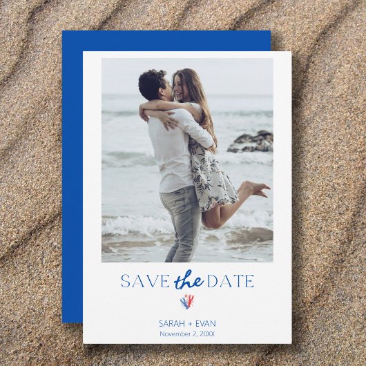 Nautische foto kreeft save the date uitnodiging