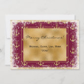 Nautische foto rode kerst Xmas kaart (Achterkant)