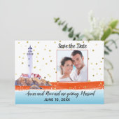 Nautische foto Sla de datum op Save The Date (Staand voorkant)