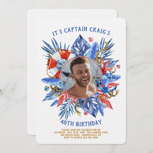 Nautische foto uitnodiging (Voorkant / Achterkant)