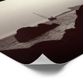 Nautische foto van zwart-wit - boot Seascape Poster (Hoek)