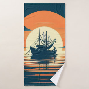 /Nautische garnaal/visserij Badhanddoek