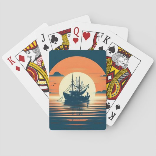 /Nautische garnaal/visserij Pokerkaarten (Achterkant)
