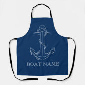 Nautische Geest Anker Marineblauw Schort (Voorkant)
