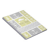 Nautische Gele Grijze Anker Vissen Weer Vane Notitieboek (Rechterzijde)