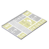 Nautische Gele Grijze Anker Vissen Weer Vane Notitieboek (Linkerzijde)