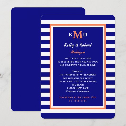 Nautische Gelofte Verlenging Uitnodiging (Voorkant / Achterkant)