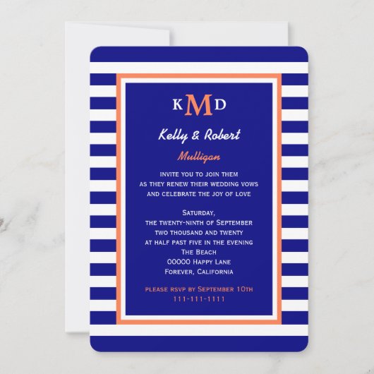 Nautische Gelofte Verlenging Uitnodiging (Voorkant)