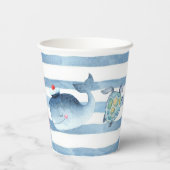 Nautische Gender Neutrale Waterverf Kleurrijk Papieren Bekers (Achterkant)