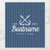 Nautische gepersonaliseerde bootnaam Winterwol Wijn Etiket (Enkel label)