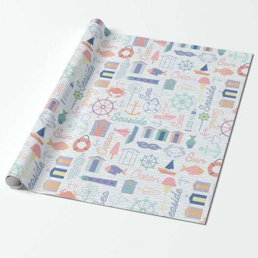 Nautische geschenkverpakking-1 cadeaupapier (Uitgerold)