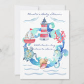 Nautische Geslachtsneutrale Waterverf Baby shower Kaart (Voorkant)