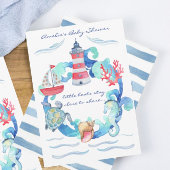 Nautische Geslachtsneutrale Waterverf Baby shower Kaart