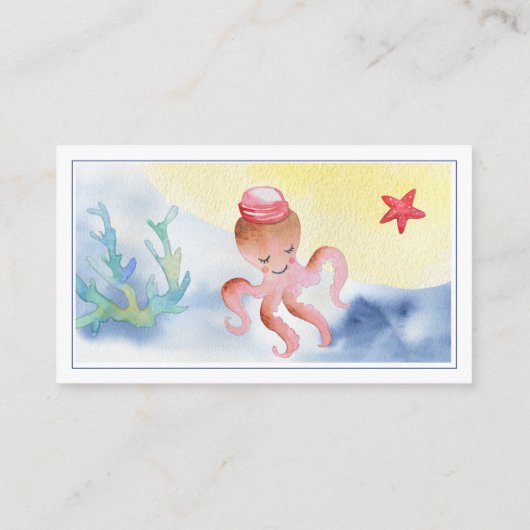 Nautische Geslachtsneutrale Waterverf Luier Raffle Informatiekaartje (Achterkant)