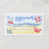 Nautische Geslachtsneutrale Waterverf Luier Raffle Informatiekaartje (Voorkant)