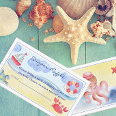 Nautische Geslachtsneutrale Waterverf Luier Raffle Informatiekaartje