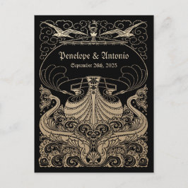 Nautische Gold Foil Wedding Save the Date Aankondigingskaart