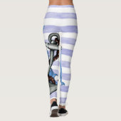 Nautische golven en ankerLeggings Leggings (Achterkant)