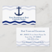 Nautische golven en bootanker visitekaartje (Voorkant / Achterkant)