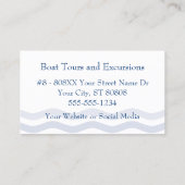 Nautische golven en bootanker visitekaartje (Achterkant)