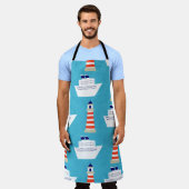 Nautische golven: Vuurtoren Cruiser Patroon. Schort (Gedragen)