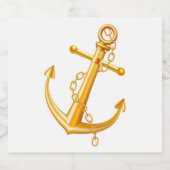 Nautische gouden anker bruiloft Verloving strand Sparkling Wijnetiket (Enkel label)