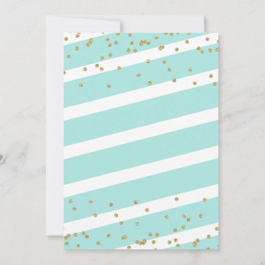 nautische gouden gestreepte bruids douche uitnodig kaart (Achterkant)