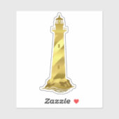Nautische gouden toon vuurtoren sticker (Vel)