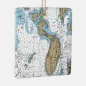 Nautische Grafiek Prudence Island RI Keramisch Ornament (Rechts)