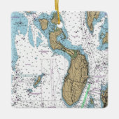 Nautische Grafiek Prudence Island RI Keramisch Ornament (Voorkant)