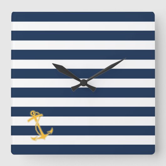 Nautische grafische wandklok (Voorkant)