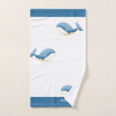 Nautische Grijze Blauwe Witte Walvis Bad Handdoek (Handdoek)