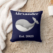 Nautische grijze walvisstrepen  Wit en marineblauw Kussen (Deken)
