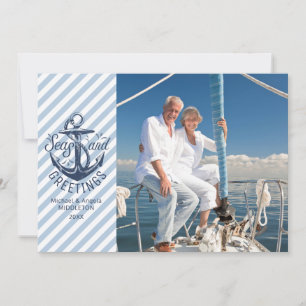 Nautische groeten van het SEIZOEN, Bericht/Foto op Feestdagenkaart